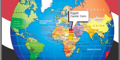 开罗位置的世界地图上