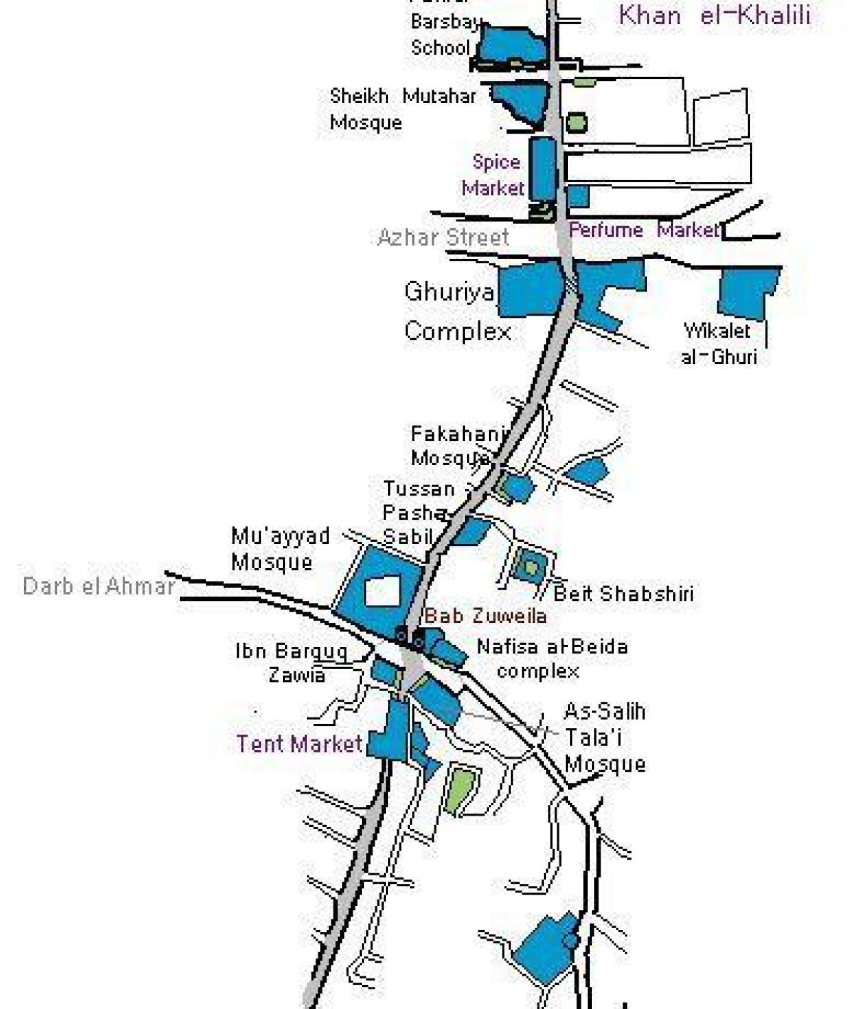哈里里可汗大市场的地图
