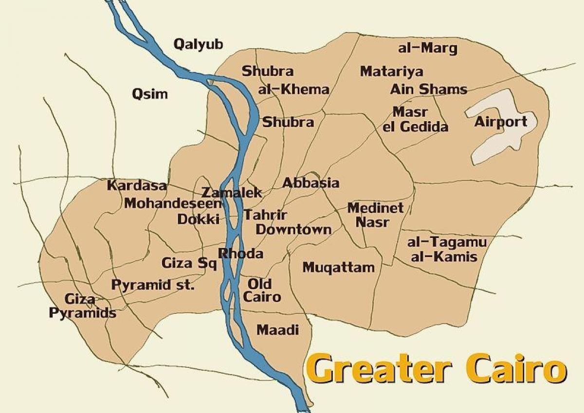 开罗地图和周边地区